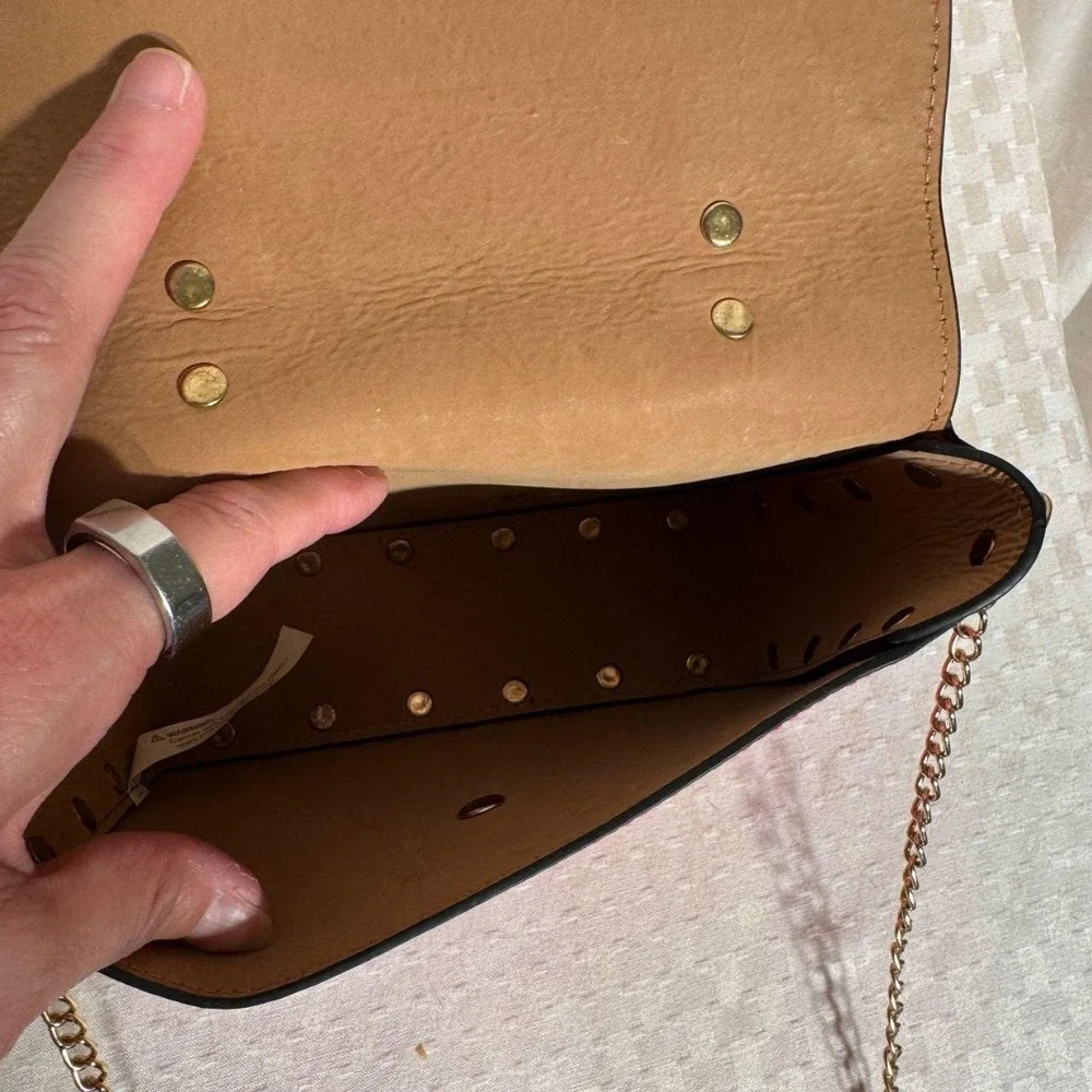 Cute Hot Pink and Gold Toned Crossbody Faux Leather Purse
